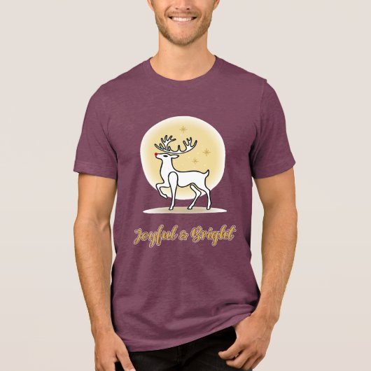 Blij & Licht Kerstrendier Tri-Blend Shirt (Voorkant)