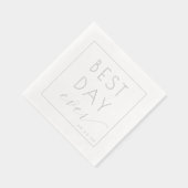 Blij Lichtgrijs Typografisch Folie Servetten (Rechts)