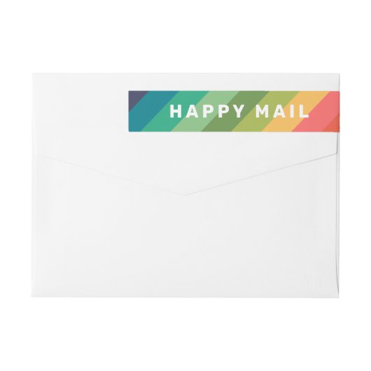Blij Mail Regenboog Strepen Retouradres (Achterkant)