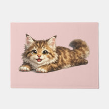 Blij Maine Coon Kat Knus Ontwerp Met Positieve Vib