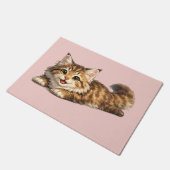 Blij Maine Coon Kat Knus Ontwerp Met Positieve Vib Deurmat (Schuin)