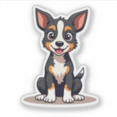 Blij Manchester Terrier Puppy – Chibi Kunst Sticker (Voorkant)