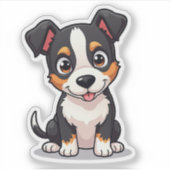 Blij Manchester Terrier Puppy – Chibi Kunst Sticker (Voorkant)