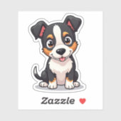 Blij Manchester Terrier Puppy – Chibi Kunst Sticker (Vel)