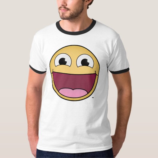 Blij! Mannen Ringer T-Shirt (Voorkant)