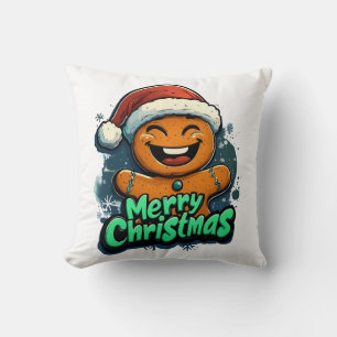 Blij Mannetje Peperkoek Kerstmis Kussen