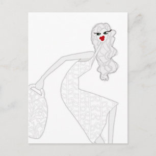 Blij Meisje Dansend Glam Kleurposterkaart Briefkaart