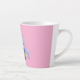 Blij meisje handgetekende illustratie – Klein gelu Latte Mok