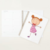 Blij Meisje Stick Figure Vurige Haar Knotten Planner (Display)