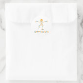 Blij menselijk skelet ronde sticker (Tas)