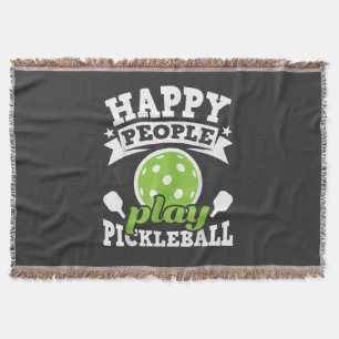 Blij Mensen Spelen Pickleball - Paddlebal Speler Deken