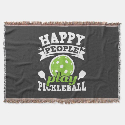 Blij Mensen Spelen Pickleball - Paddlebal Speler Deken (Voorkant)