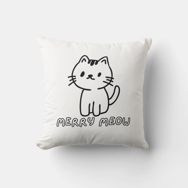 Blij Meow Kat  Kussen (Voorkant)
