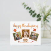 blij met de feestdagen van thanksgiving 3 foto ' s briefkaart (Staand voorkant)