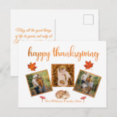 blij met de feestdagen van thanksgiving 3 foto ' s briefkaart (Voorkant / Achterkant)