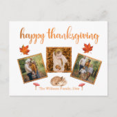 blij met de feestdagen van thanksgiving 3 foto ' s briefkaart (Voorkant)