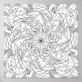 Blij met Doodles: Kleurplaat met een Cute Bloem Vo Poster (Voorkant)