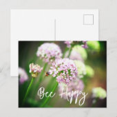 Blij met Paarse diagonale Allium Flowers Feestdagenkaart (Voorkant / Achterkant)