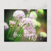 Blij met Paarse diagonale Allium Flowers Feestdagenkaart (Voorkant)