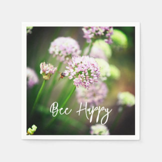 Blij met Paarse diagonale Allium Flowers Servet