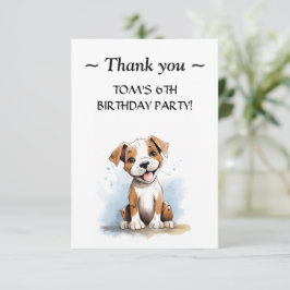 Blij Minimalistische Pitbull Pit Bull Terrier Hond Bedankkaart