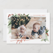 Blij Modern Schrift Boho Groente Terracotta Roest Feestdagenkaart (Voorkant)