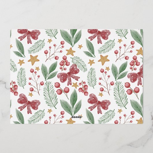 blij | Moderne Ronde 2 Foto Kerstmis Folie Feestdagenkaart (Achterkant)