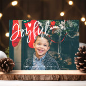 Blij Moderne Script Typografie Kerst Foto Feestdagenkaart