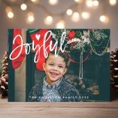 Blij Moderne Script Typografie Kerst Foto Feestdagenkaart