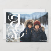 Blij Moderne Typografie Elegant Minimaal 1 Foto Feestdagenkaart (Voorkant)