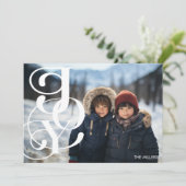 Blij Moderne Typografie Elegant Minimaal 1 Foto Feestdagenkaart (Staand voorkant)