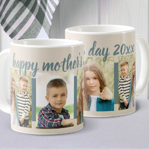 Blij Moederdag Bewerkbaar Jaar 4 Foto Crème Koffiemok