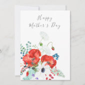blij moederdag oranje papaverbloemkaart kaart (Voorkant)