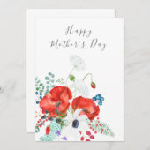 blij moederdag oranje papaverbloemkaart kaart (Voorkant / Achterkant)