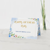 blij moederdag White en blauw Eenvoudig religieus Folie Feestdagenkaart (Voorkant)