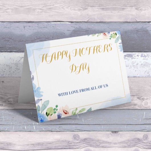 blij moederdag White en blauw Eenvoudig religieus Folie Feestdagenkaart