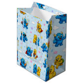 Blij Monster Vrienden Feest Patroon Medium Cadeauzakje (Voorkant Gekanteld)