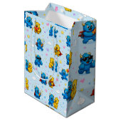 Blij Monster Vrienden Feest Patroon Medium Cadeauzakje (Achterkant Gekanteld)