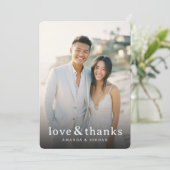 Blij Neutraal Elegant Foto Bedankkaart (Staand voorkant)