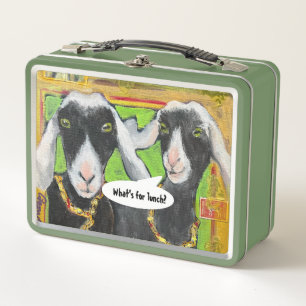 Blij Nigerian Goats "Wat is er voor lunch?" lunchb