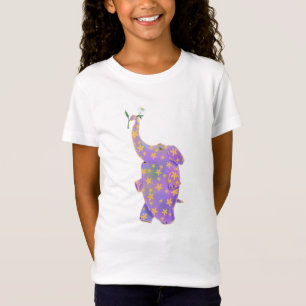 Blij olifant met bloem Funny Kids T-shirt