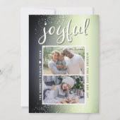 Blij Olijfgroen Kerst 2 Foto Collage Feestdagenkaart (Voorkant)