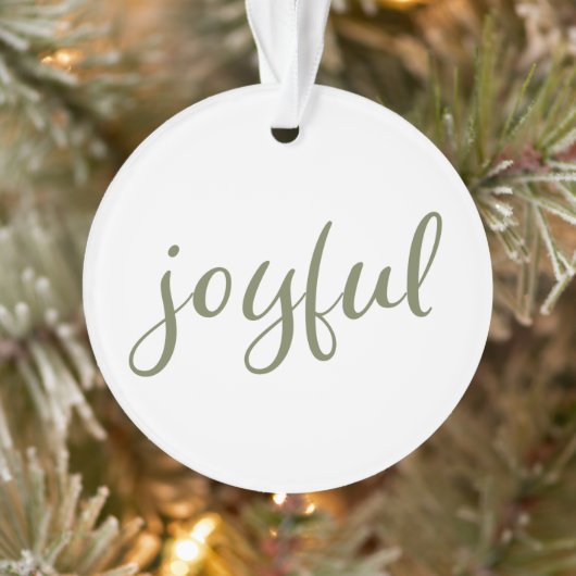 Blij olijfgroen script Kerstvakantie Ornament (Boom)