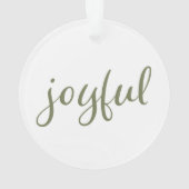 Blij olijfgroen script Kerstvakantie Ornament (achterkant)