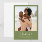 Blij Olive Strand Foto Save The Date (Voorkant / Achterkant)