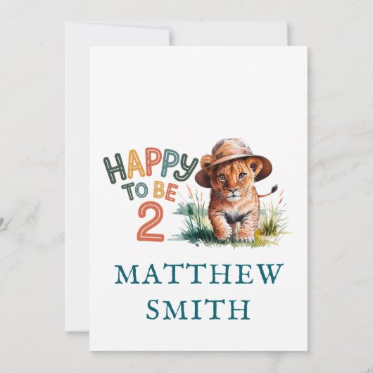 BLIJ OM 2 SAFARI OERWOUD VERJAARDAG FEEST TE ZIJN KAART (Achterkant)