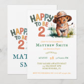 BLIJ OM 2 SAFARI OERWOUD VERJAARDAG FEEST TE ZIJN KAART (Voorkant / Achterkant)