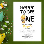 Blij om een honinggele meisjes 1e verjaardag te zi kaart