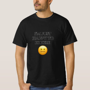 Blij om hier te zijn" Emoji Shirt - Minimalistisch