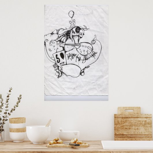 blij om hier te zijn poster (Keuken)